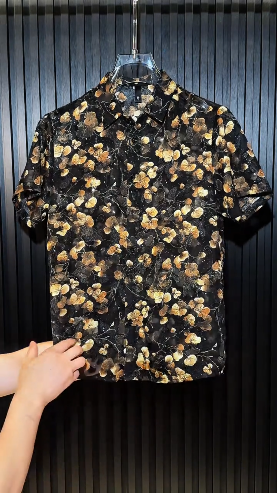 Men's Gold-Stamped Petal Shirt