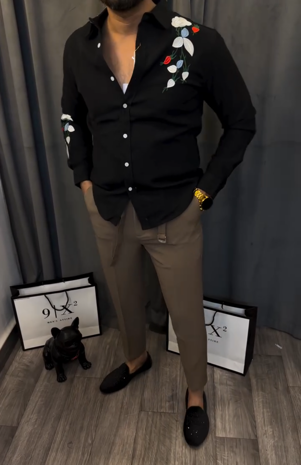 Men's Hand Embroidered Casual Shirt