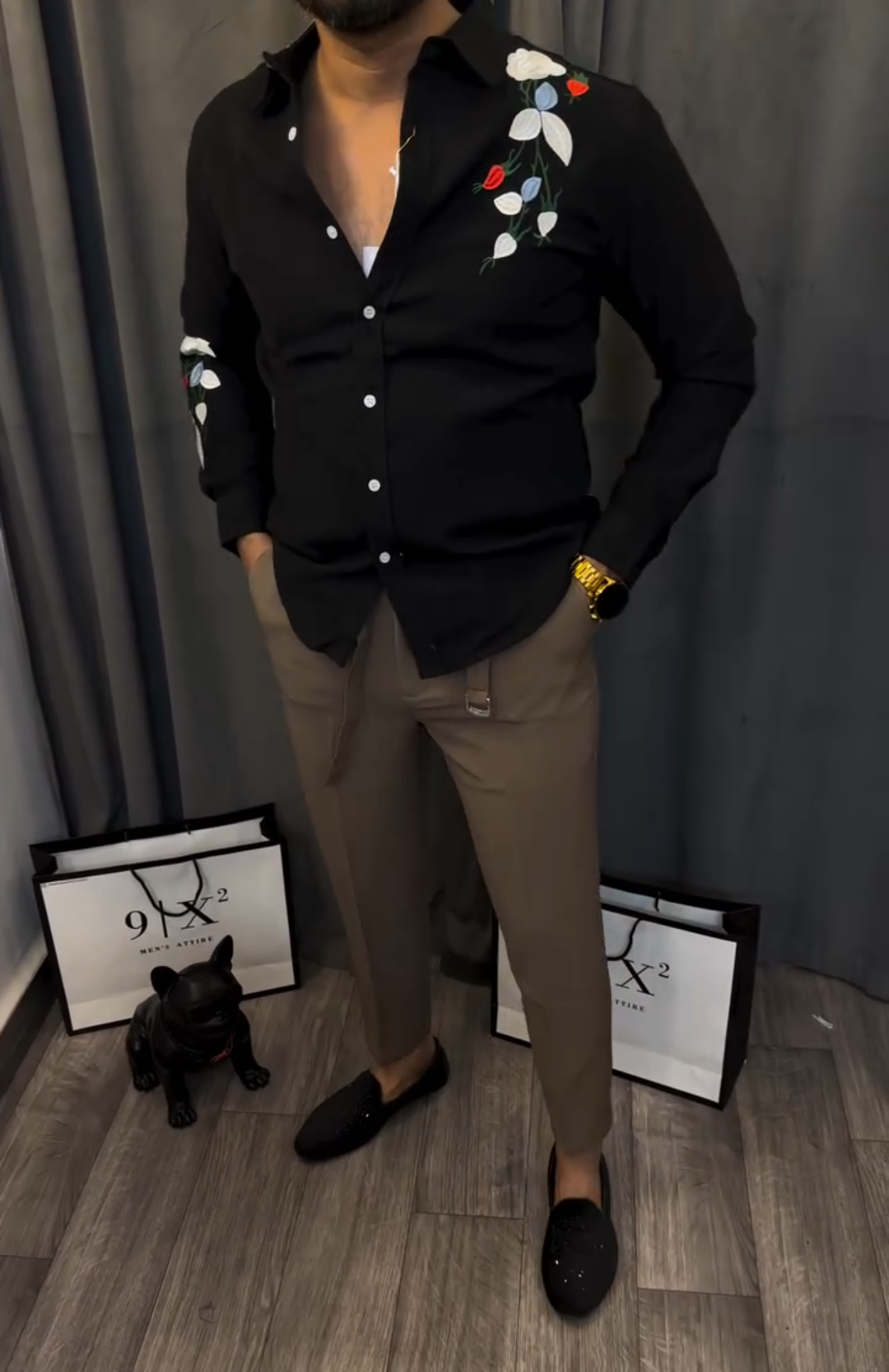 Men's Hand Embroidered Casual Shirt