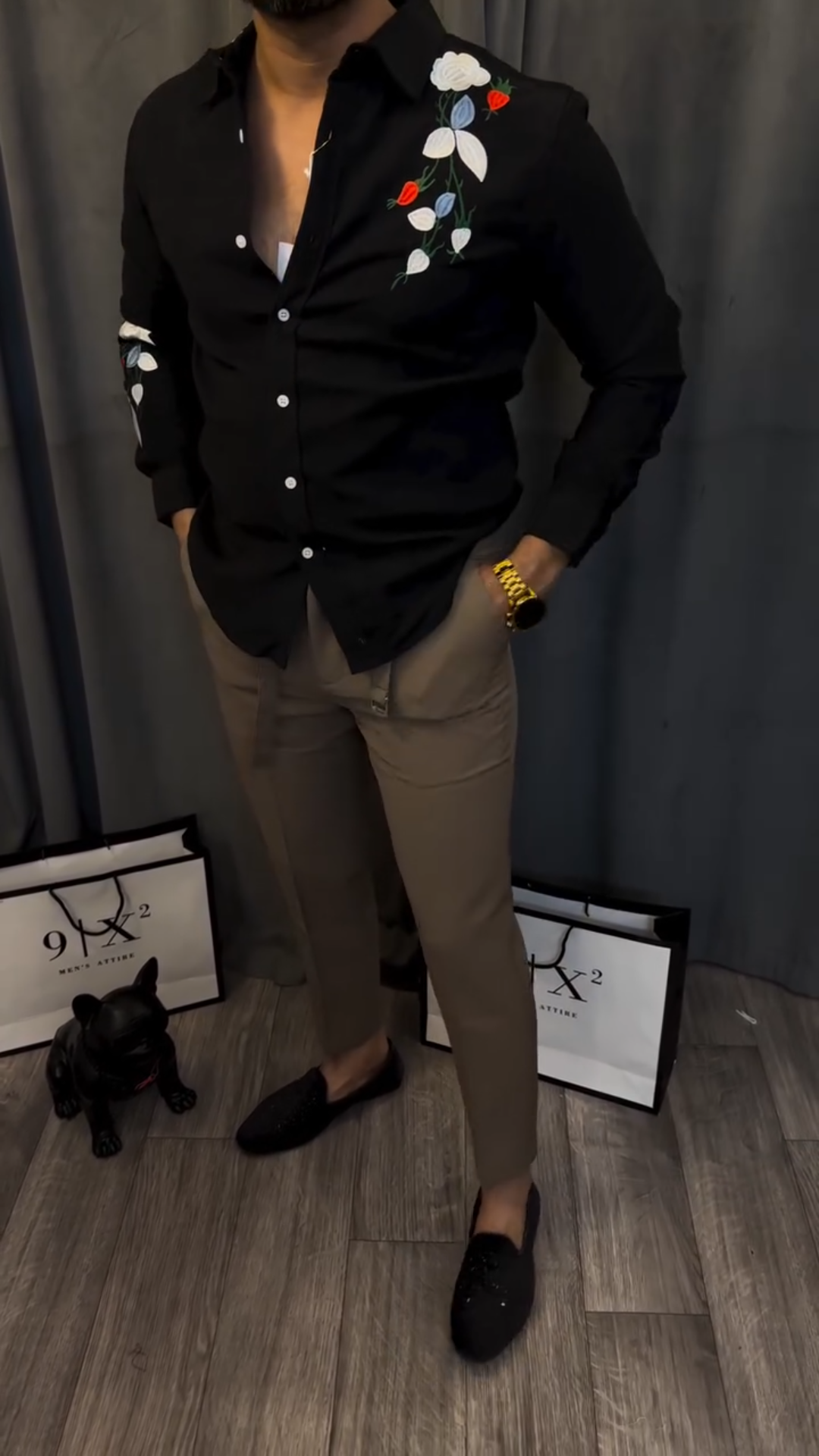 Men's Hand Embroidered Casual Shirt