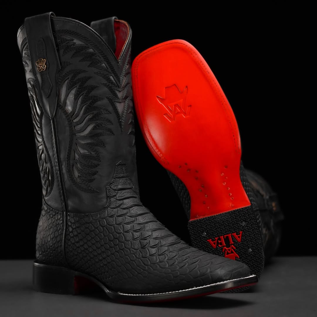 Noble Vintage Natural Python Leather Cowboy Boots