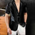 Lapel Ice Silk Short Sleeve Shirt