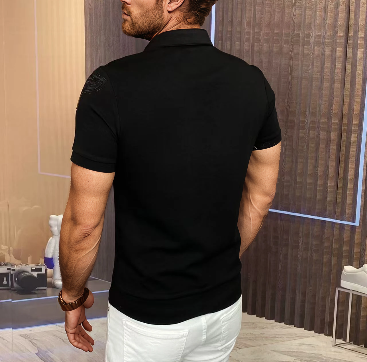 Light luxury rhinestone 3D embroidered tiger T-shirt