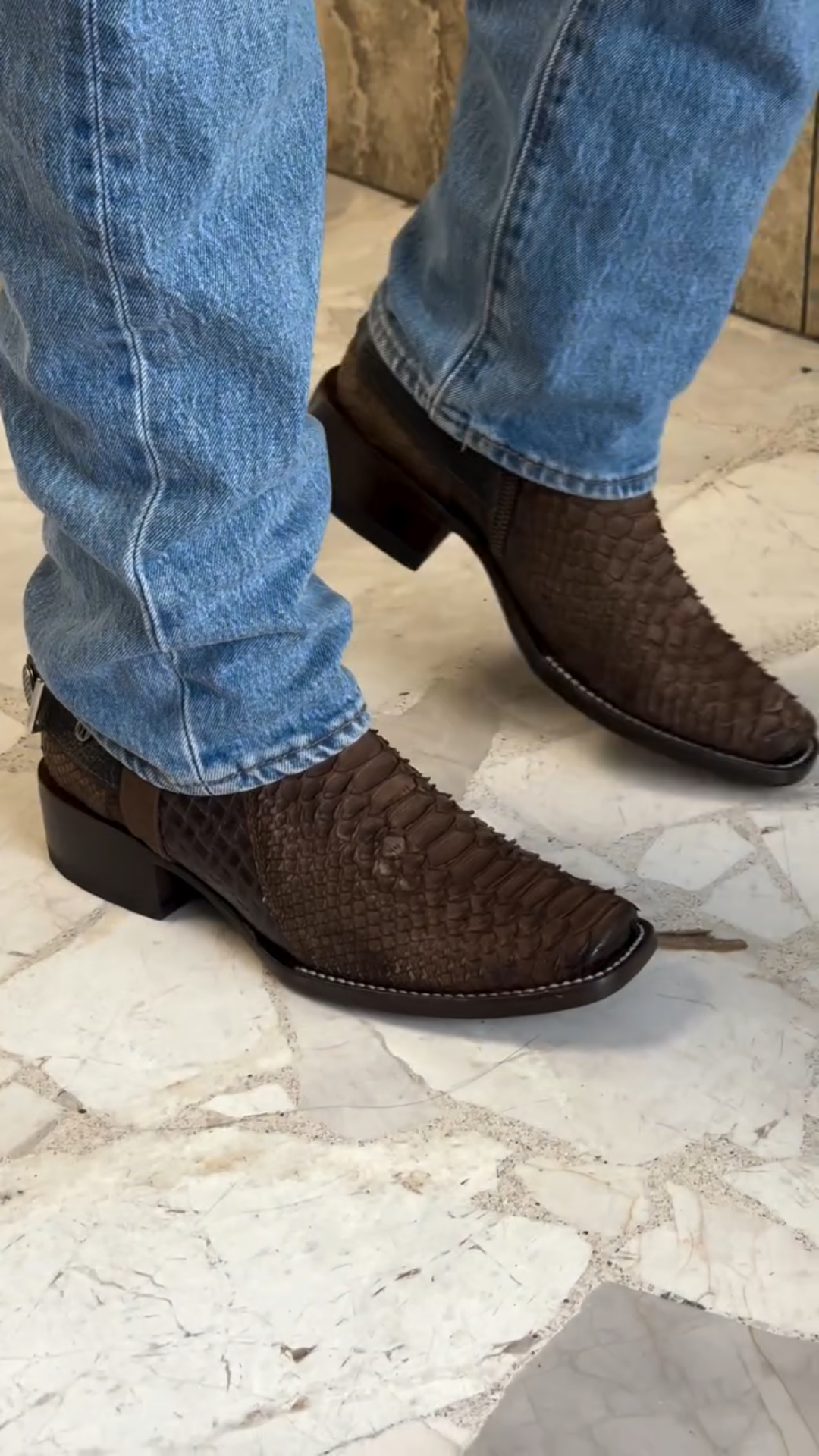 Men's Vintage Braided Python Boots