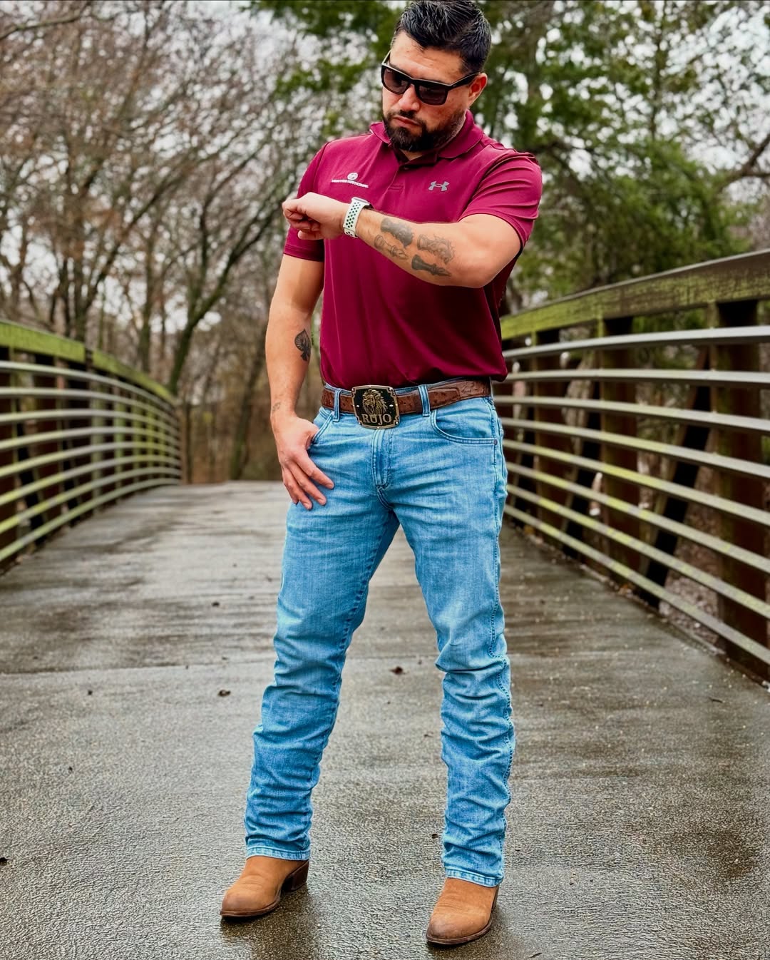 Men's Vintage Suede Cowboy Boots