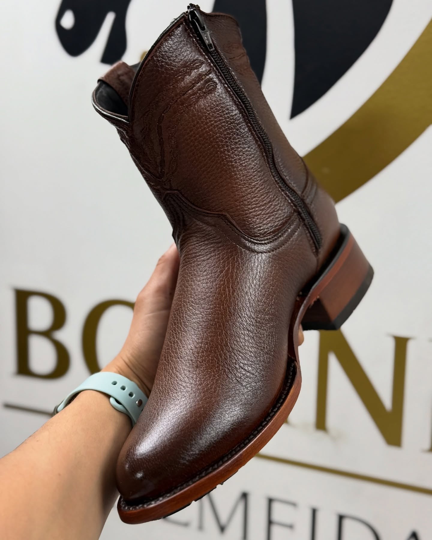 Men's Vintage Deerskin Cowboy Boots