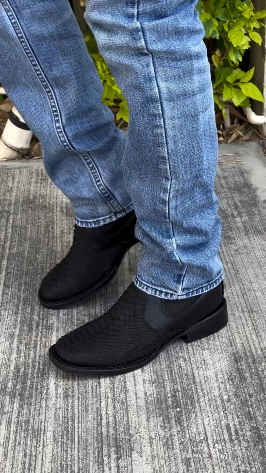 Men's Vintage Slip-On Python Boots