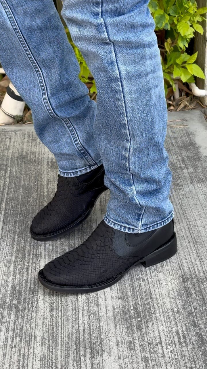 Men's Vintage Slip-On Python Boots