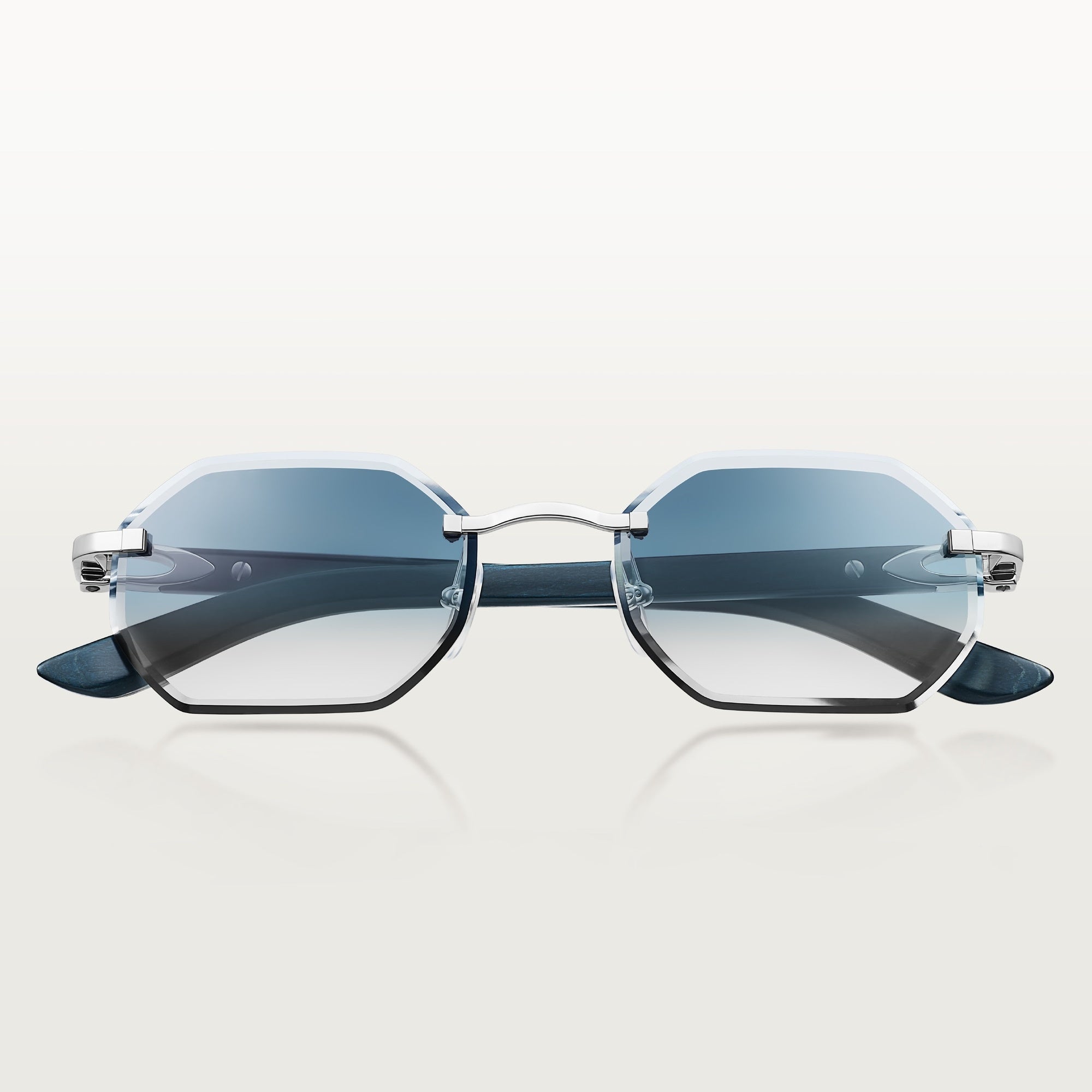 Wood Elongated C De Rimless Sunglasses