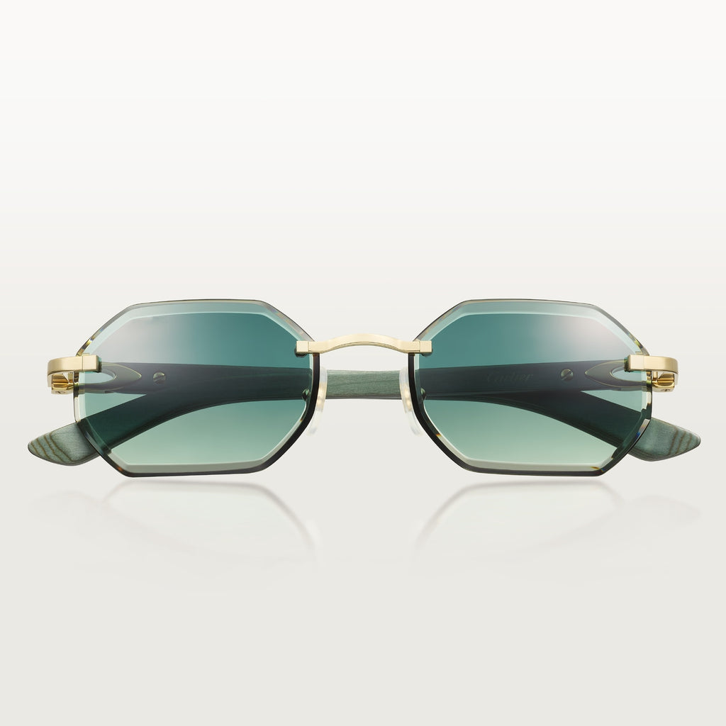 Wood Elongated C De Rimless Sunglasses