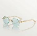 Wood Elongated C De Rimless Sunglasses
