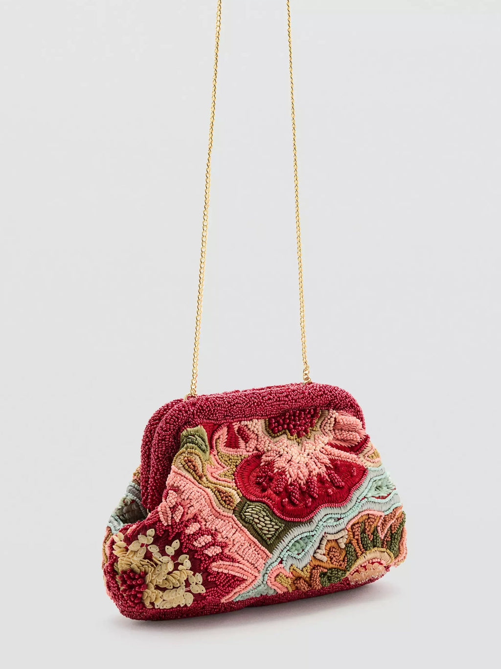 Multicoloured Beaded Clutch Bag