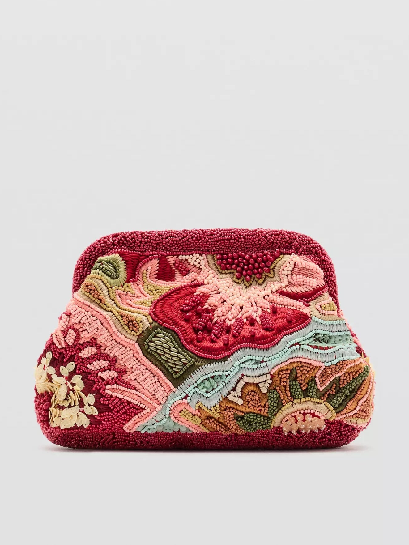 Multicoloured Beaded Clutch Bag