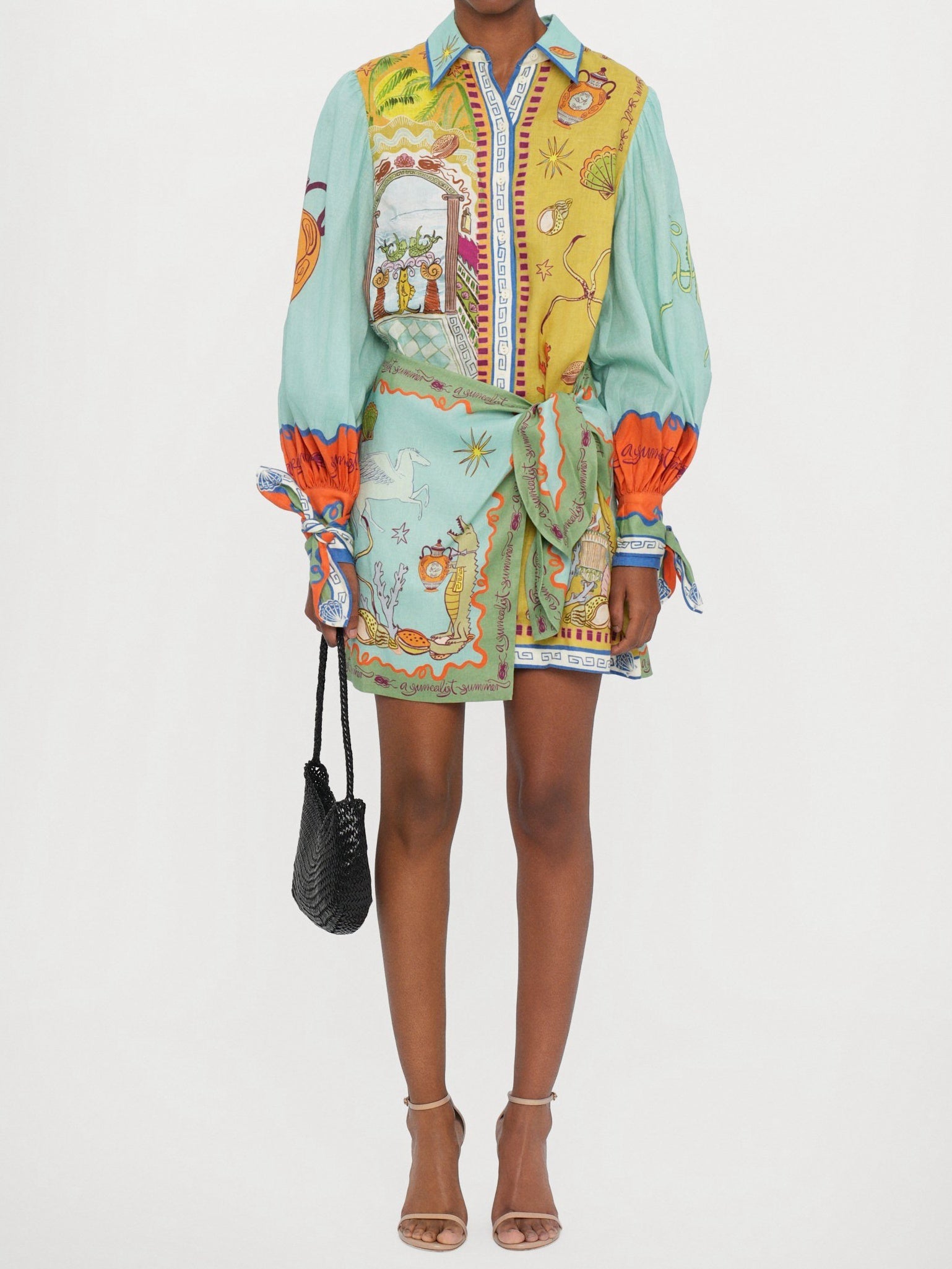 Surrealist Summer Mini Shirtdress