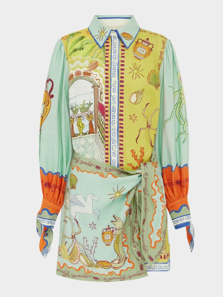 Surrealist Summer Mini Shirtdress