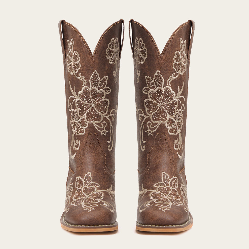 Floral Square Toe Cowgirl Boots