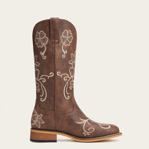 Floral Square Toe Cowgirl Boots