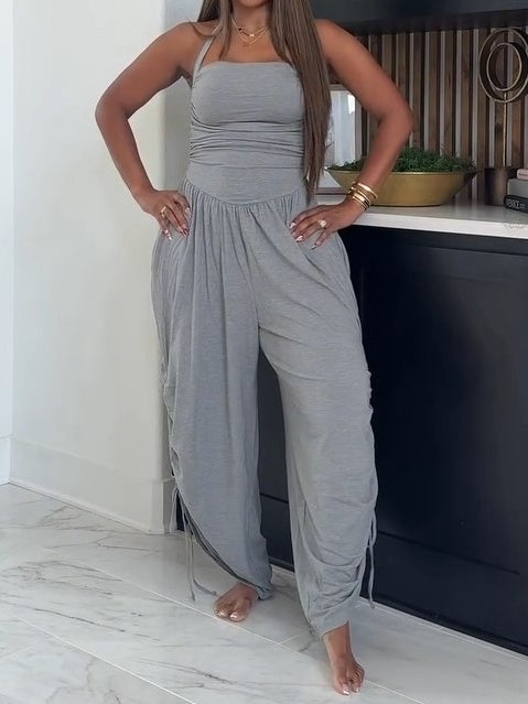 Strapless Wide-Leg Jumpsuit