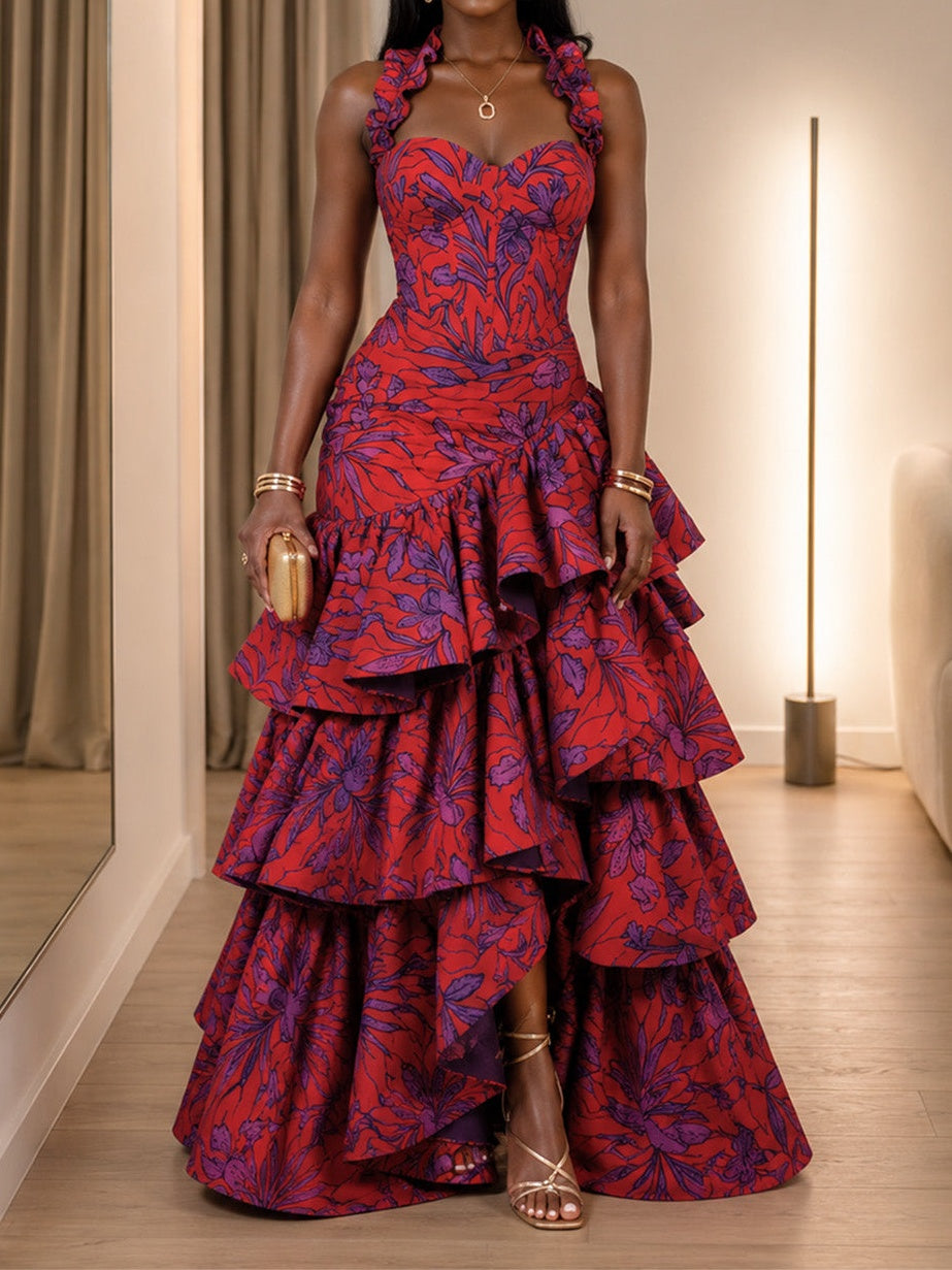 Marielle Bloom Tiered Maxi Dress
