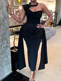 Embellished Draped Maxi Dress