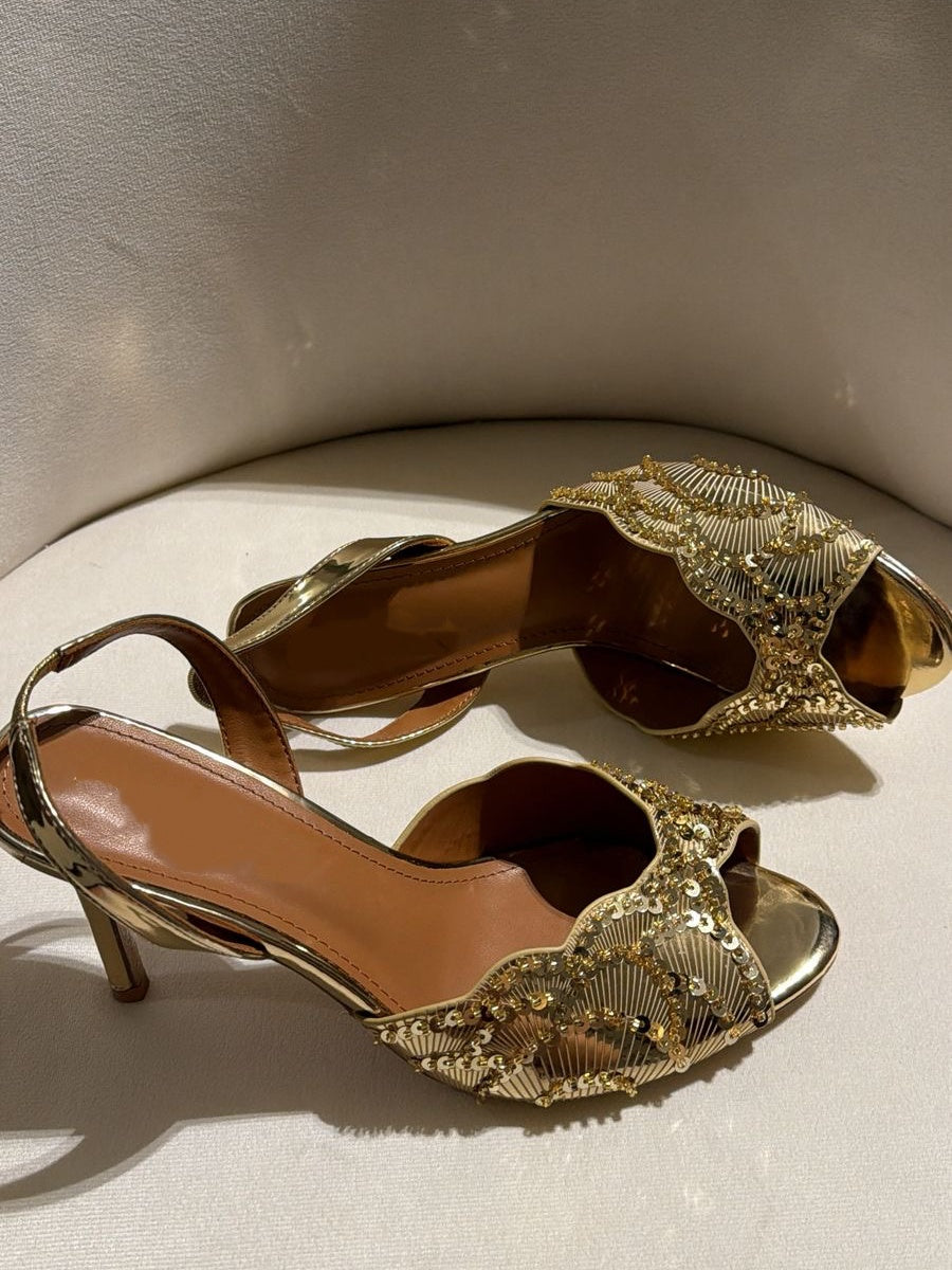 105mm Crystal-embellishment Sandals