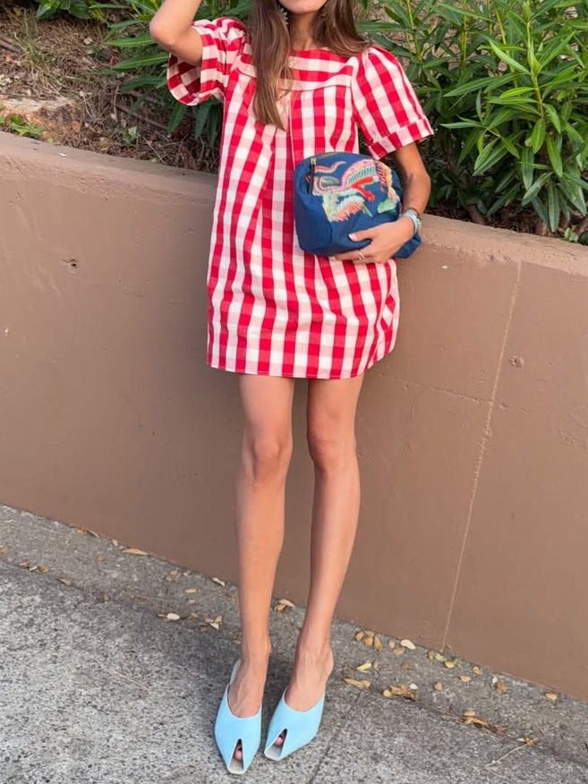 Plaid Print Mini Dress