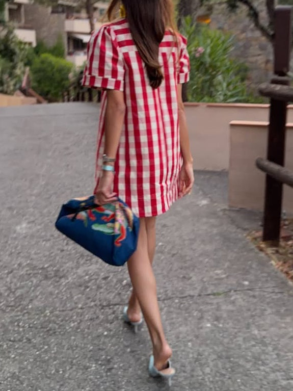 Plaid Print Mini Dress