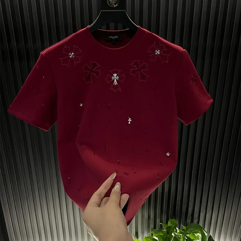 Rhinestone Cross Graphic T-Shirt