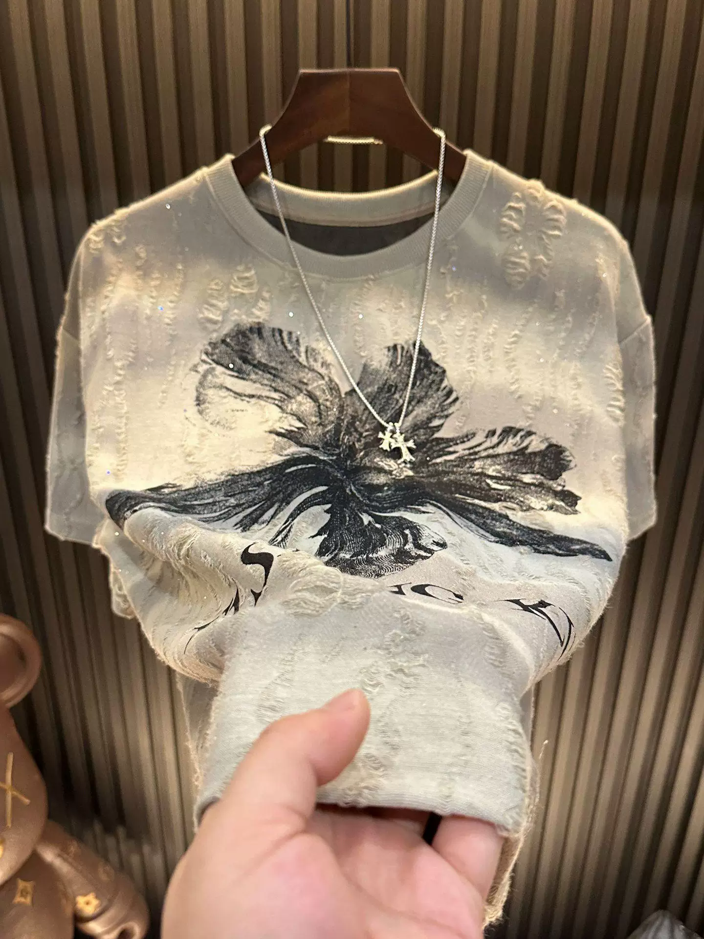 Vintage Ink Floral Distressed T-Shirt