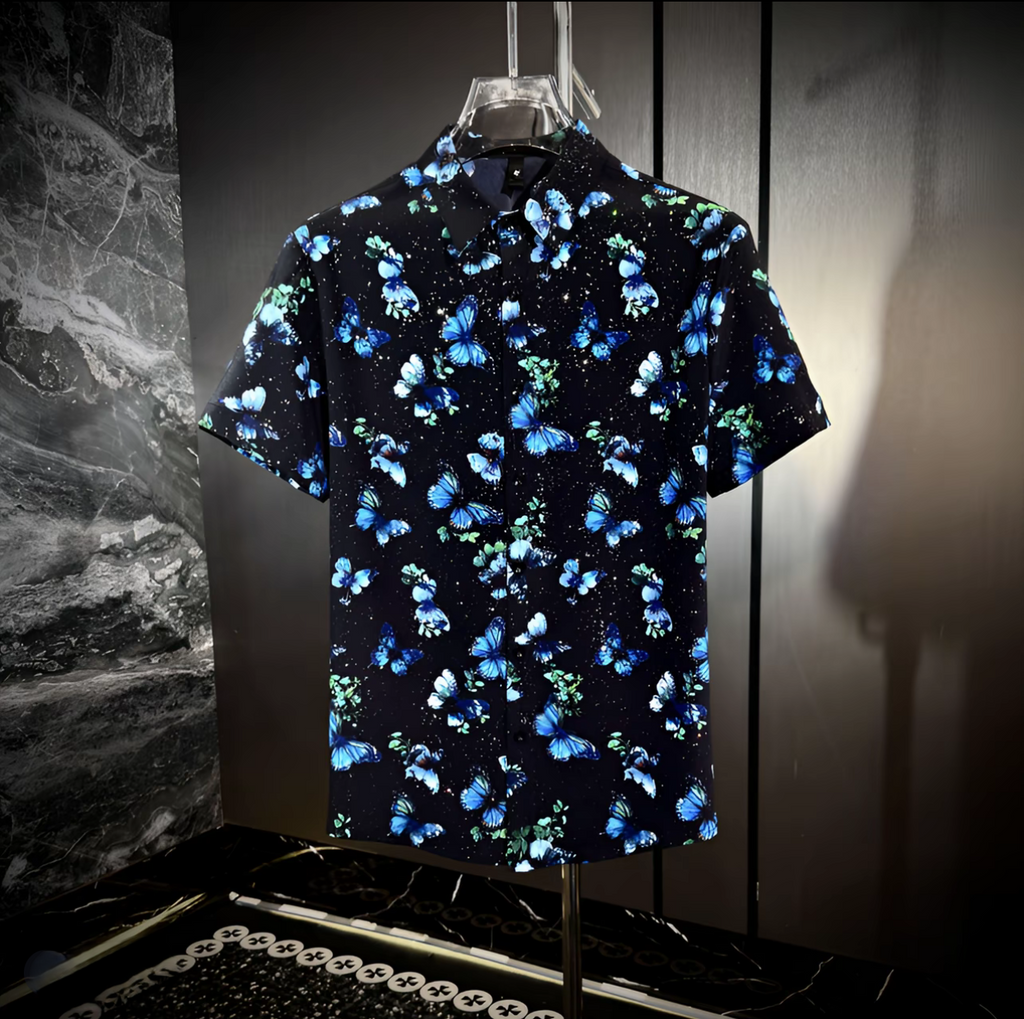 Men's Rhinestone Butterfly Shirt