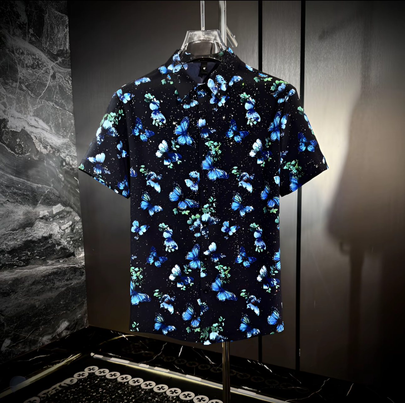Men's Rhinestone Butterfly Shirt