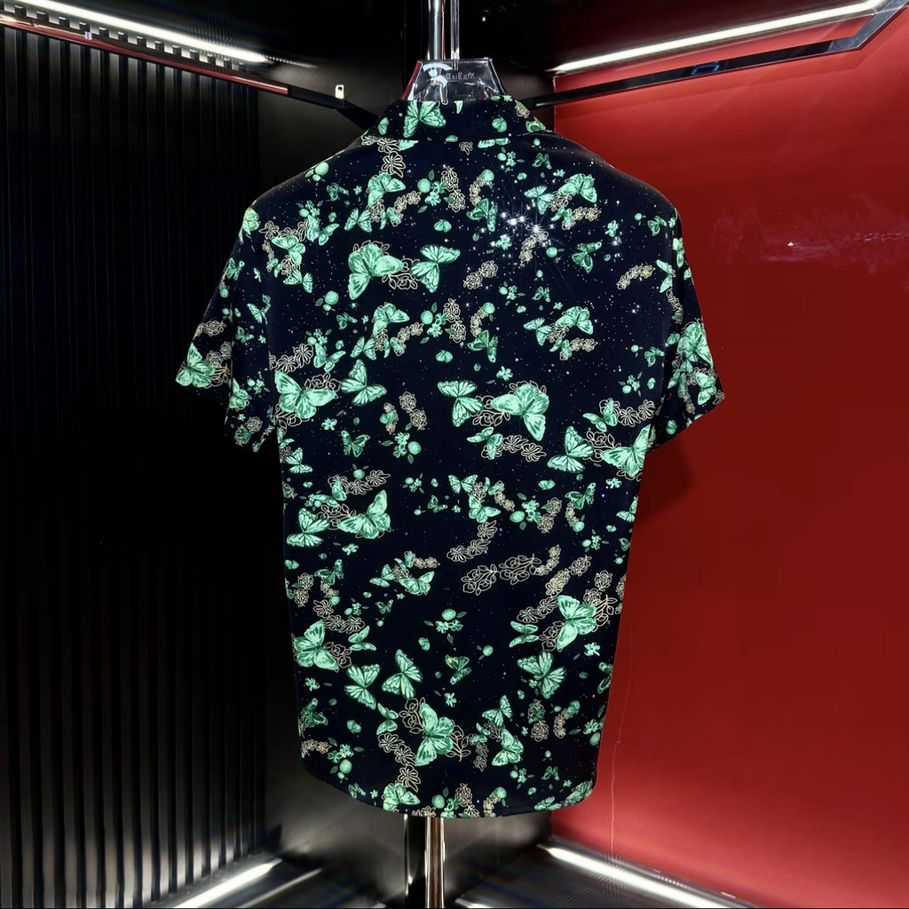 Men's Rhinestone Butterfly Shirt