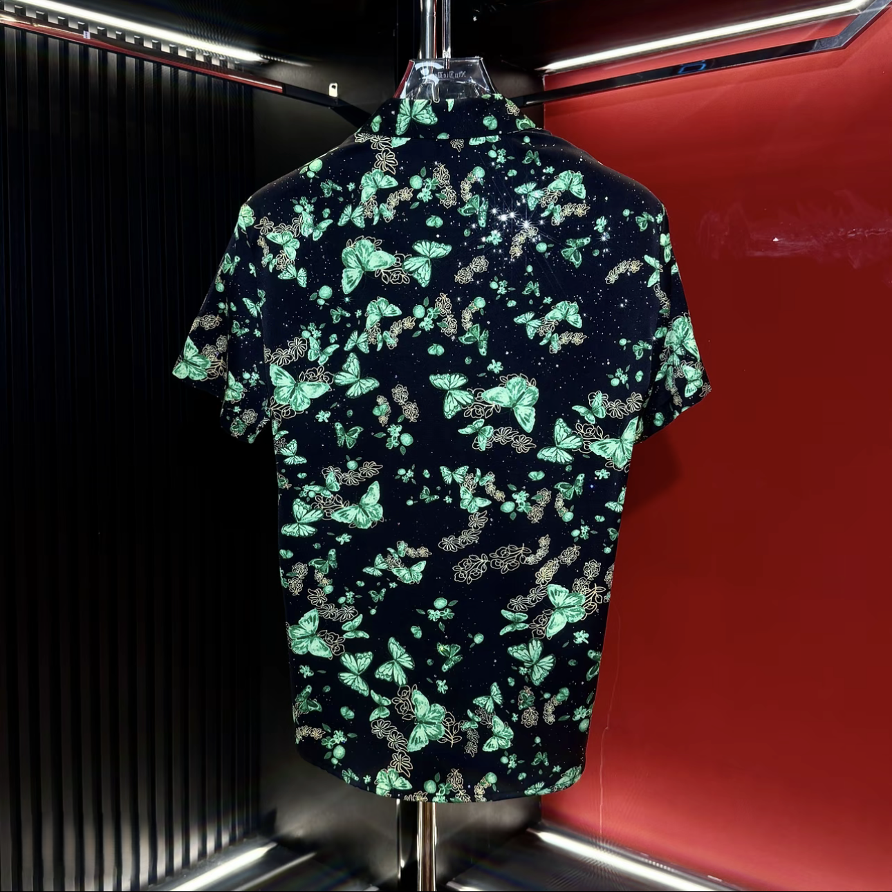 Men's Rhinestone Butterfly Shirt