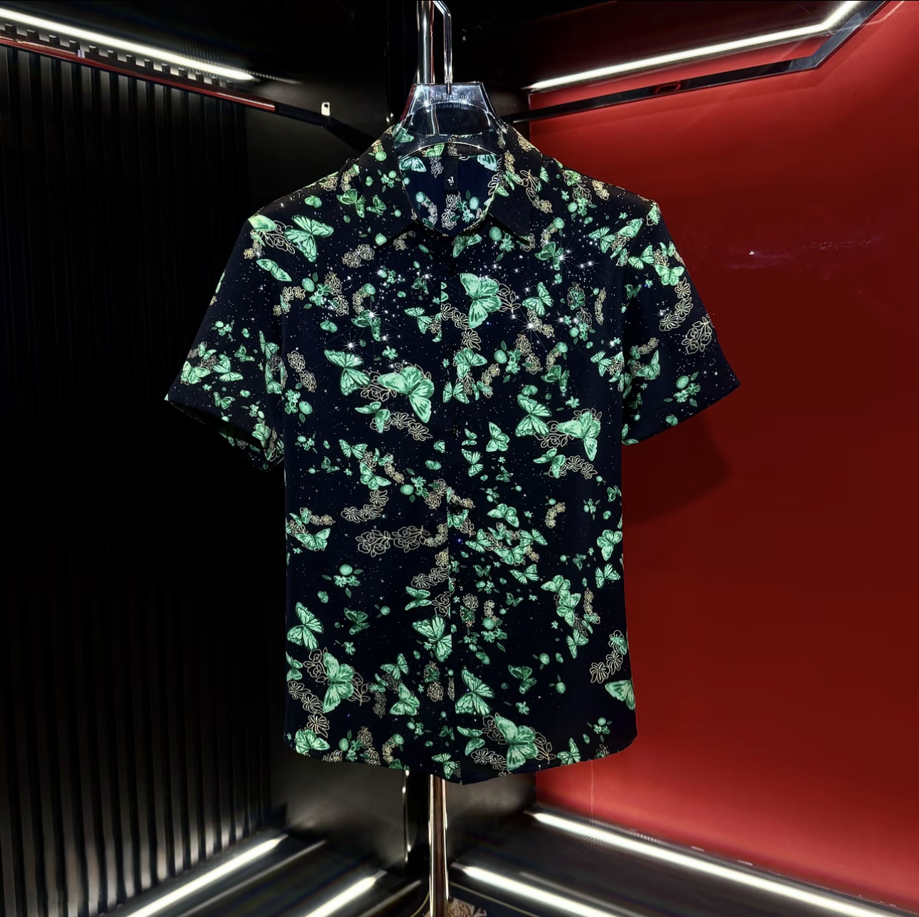 Men's Rhinestone Butterfly Shirt