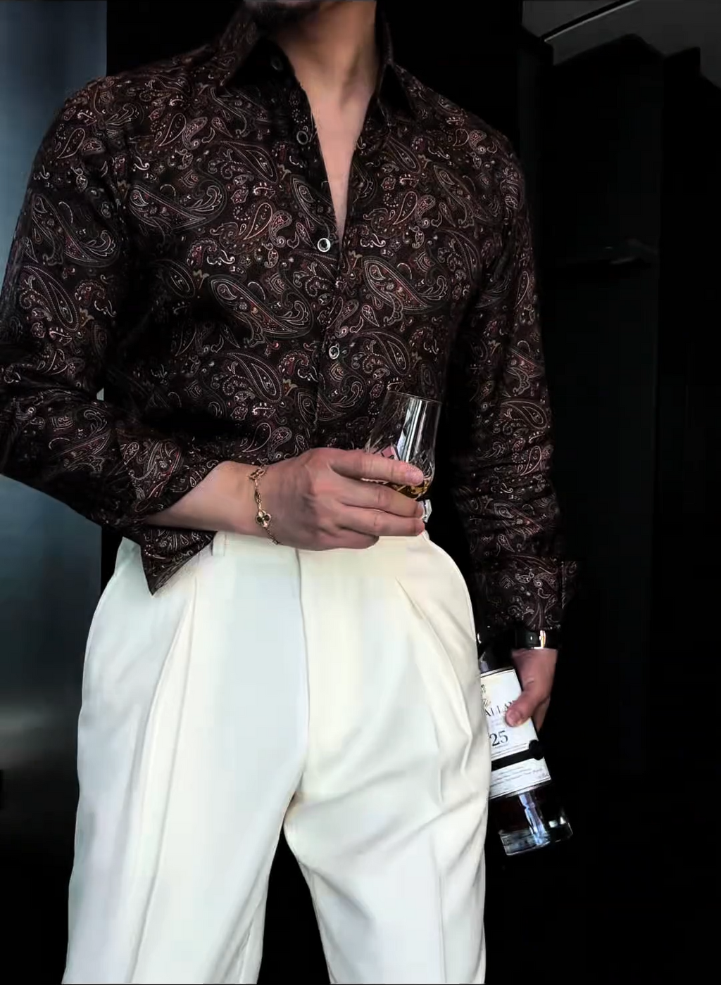 Luxury Retro Long-Sleeved Floral Shirt