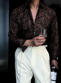 Luxury Retro Long-Sleeved Floral Shirt