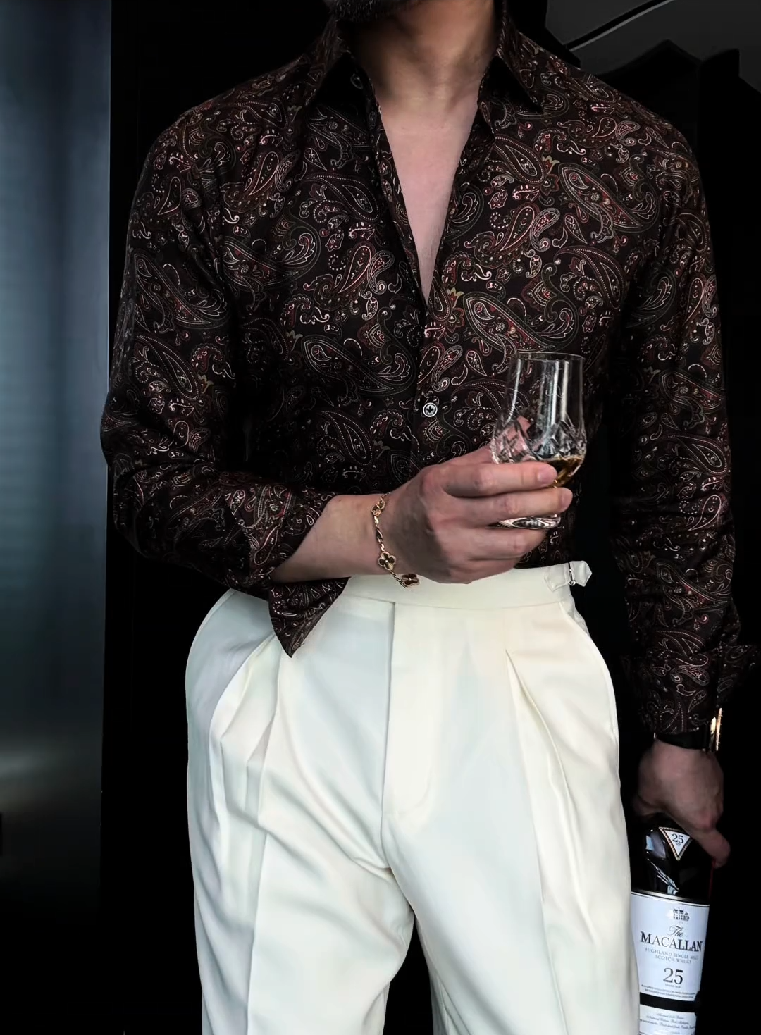 Luxury Retro Long-Sleeved Floral Shirt