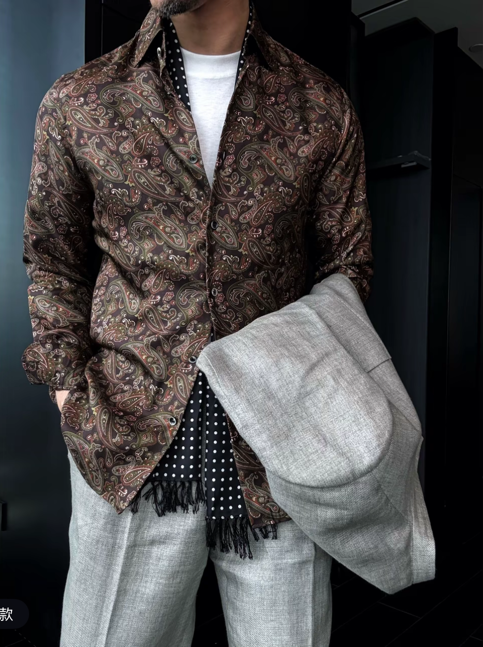 Luxury Retro Long-Sleeved Floral Shirt