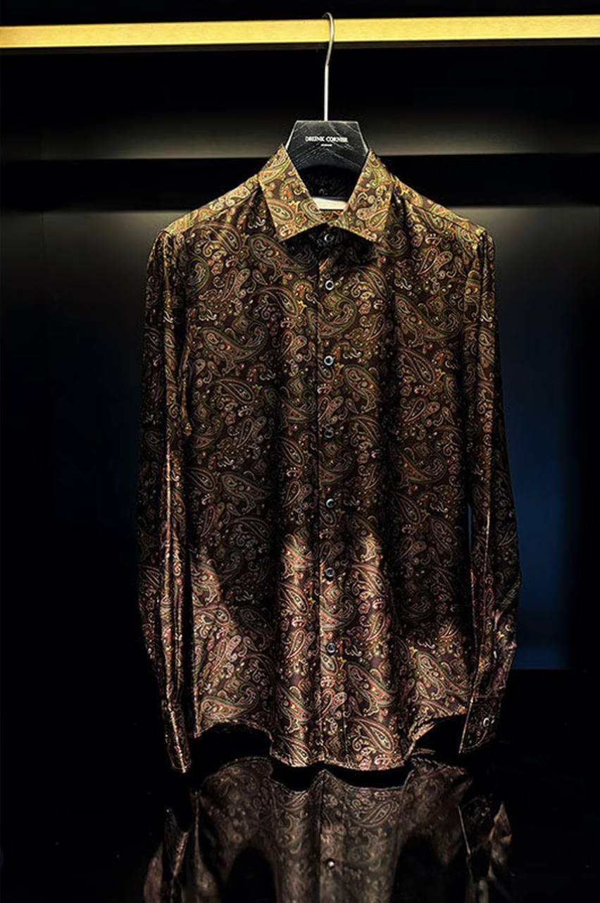 Luxury Retro Long-Sleeved Floral Shirt