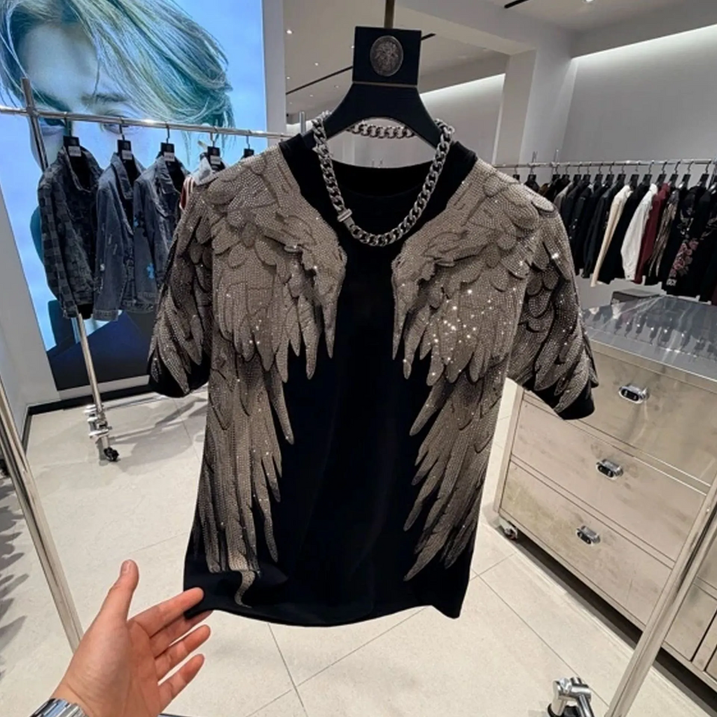 Men's Fashion Shiny Loose Casual Versatile Short-Sleeve T-Shirt
