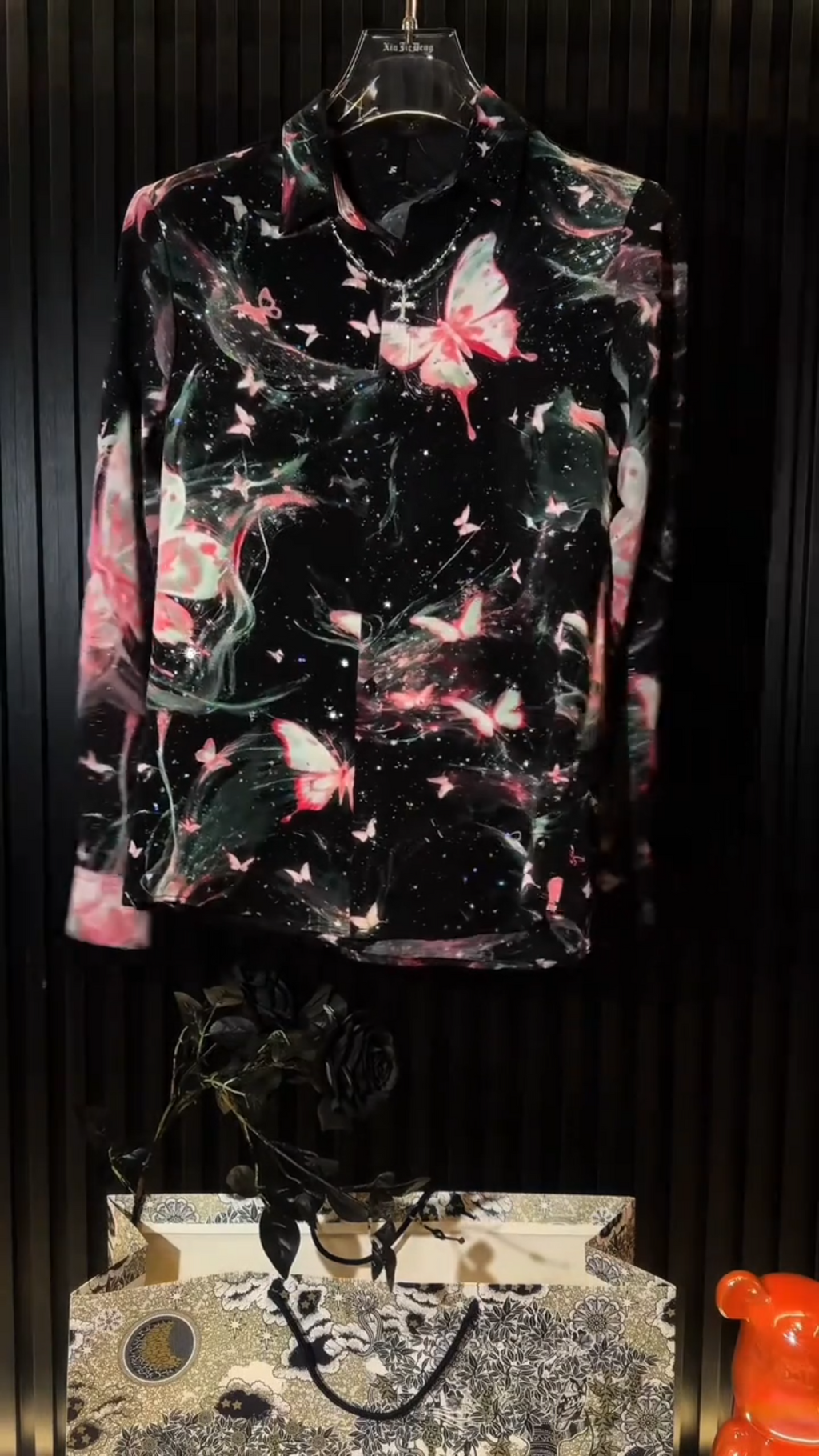 Pink Butterfly Rhinestone Shirt