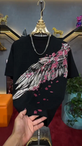 Pink Sakura Wing Rhinestone T-Shirt