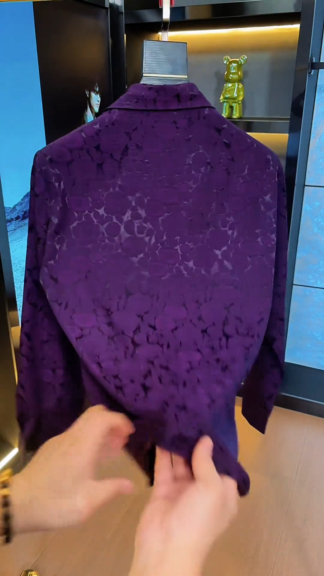 Dark Purple Patterned Long Sleeve Shirt