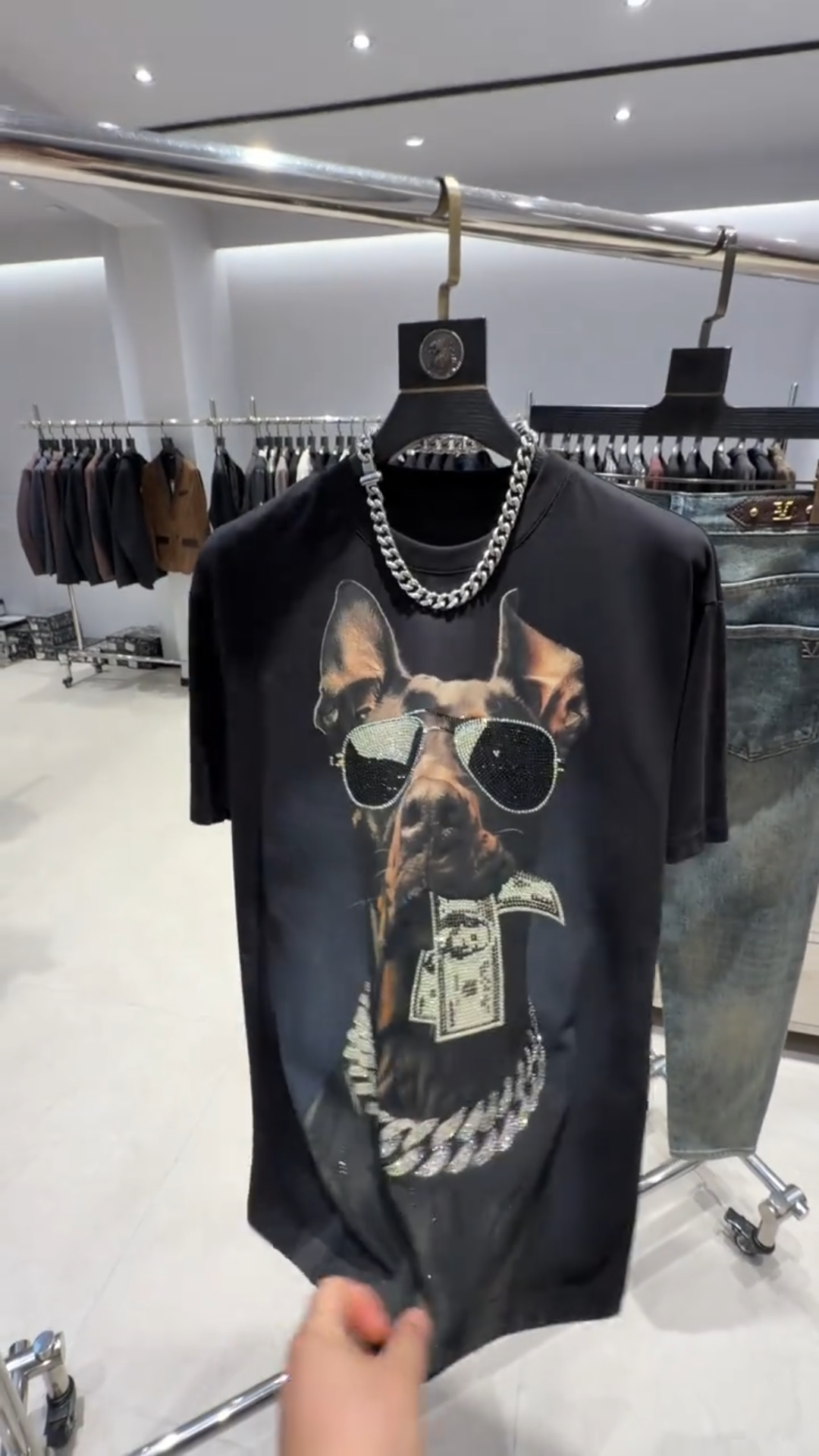 Doberman Money Graphic T-Shirt