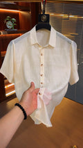 Men's Striped Ice Silk Shirt
