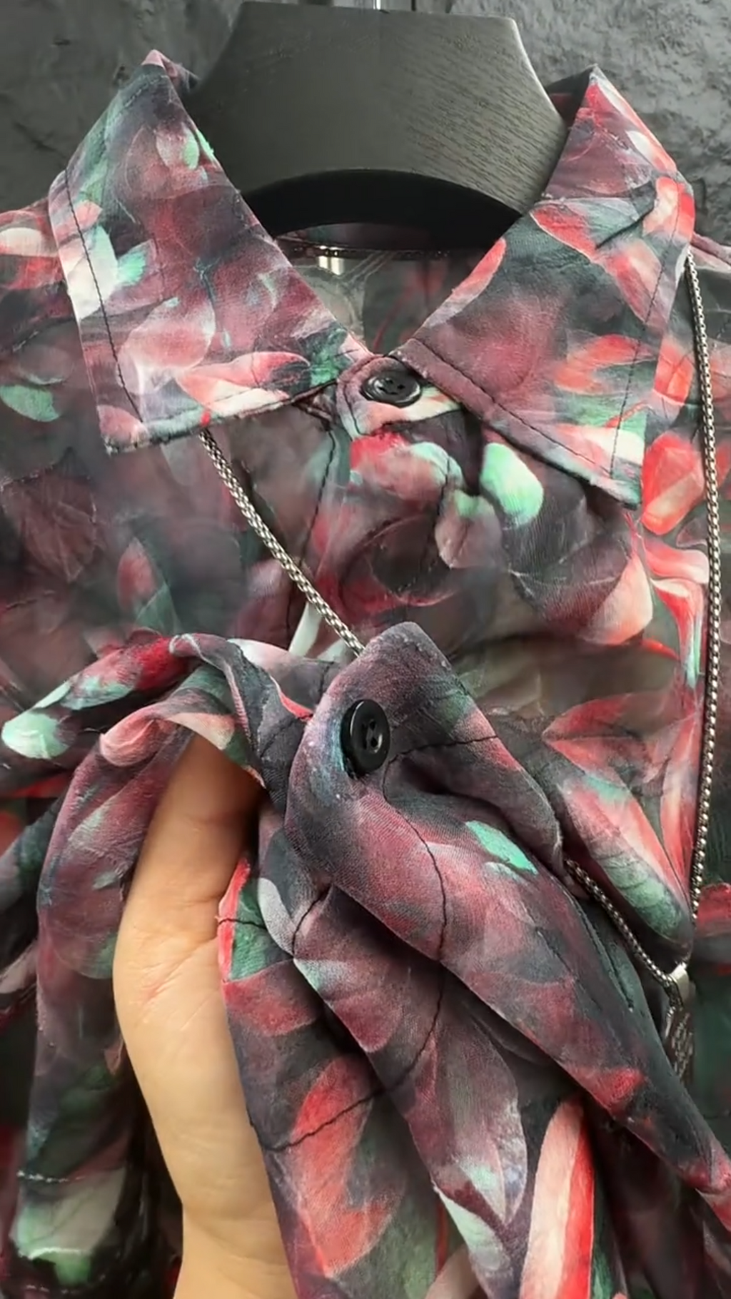 Colorful Leaf Print Short Sleeve Shirt