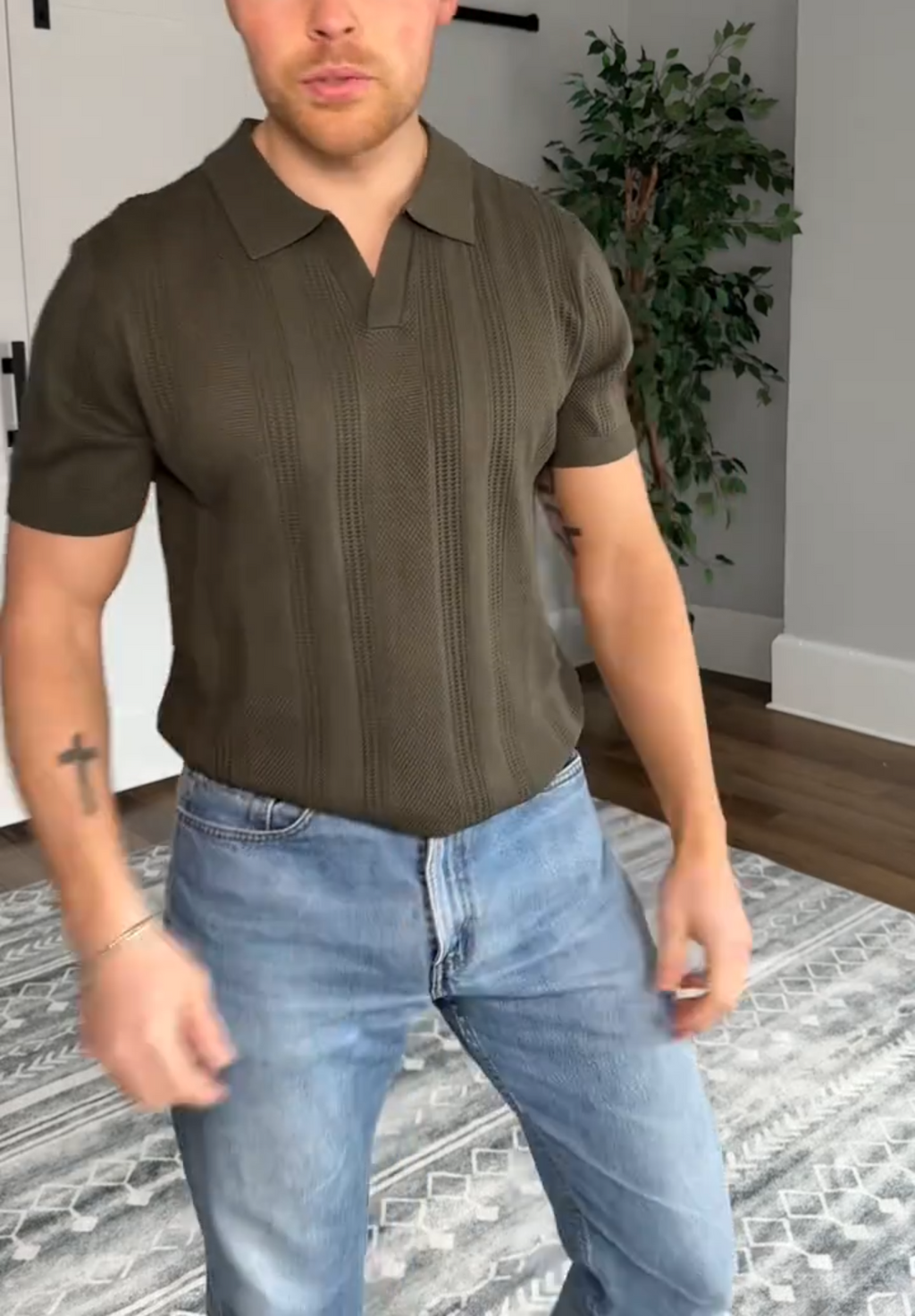 Simple Knit Stretch Polo