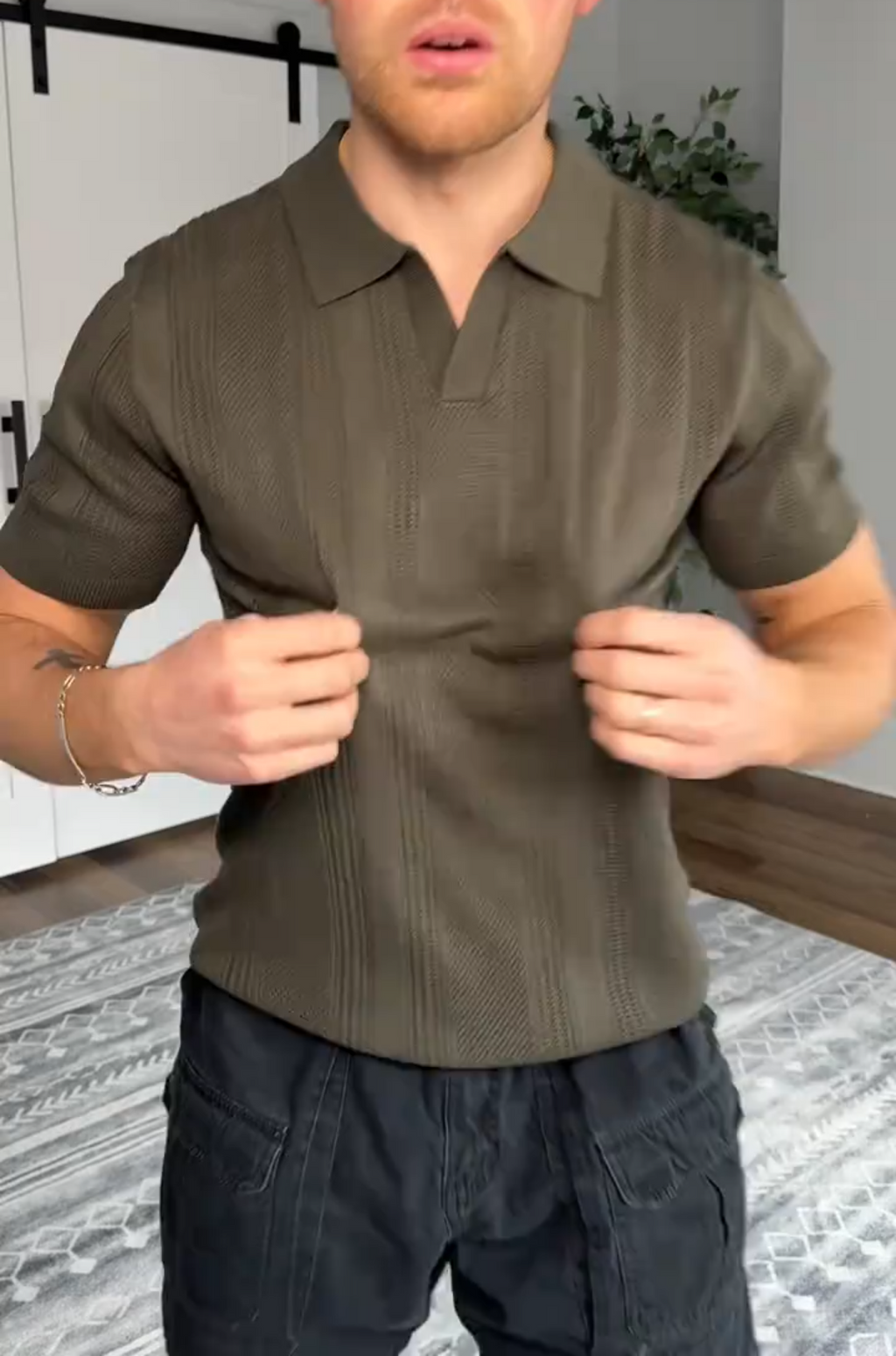 Simple Knit Stretch Polo