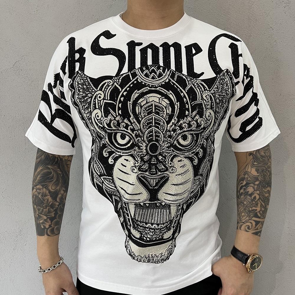 Cotton Rhinestone Tiger Tee