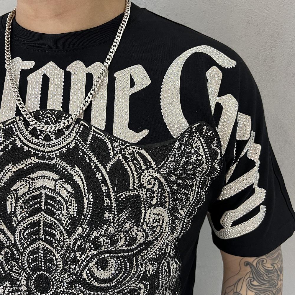 Cotton Rhinestone Tiger Tee